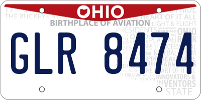 OH license plate GLR8474