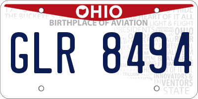 OH license plate GLR8494