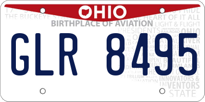 OH license plate GLR8495