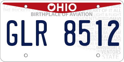 OH license plate GLR8512