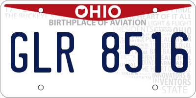 OH license plate GLR8516