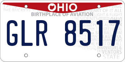 OH license plate GLR8517