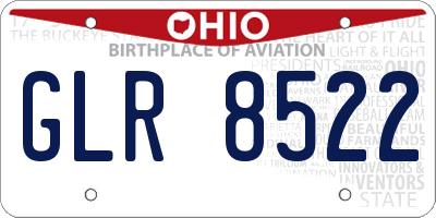 OH license plate GLR8522