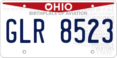 OH license plate GLR8523