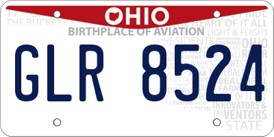 OH license plate GLR8524