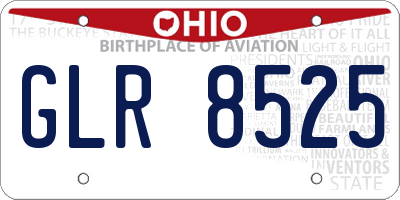 OH license plate GLR8525