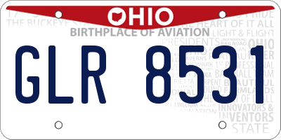 OH license plate GLR8531
