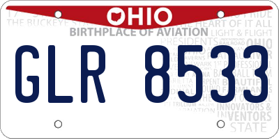 OH license plate GLR8533