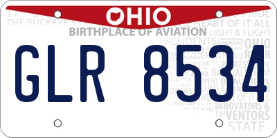 OH license plate GLR8534