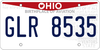OH license plate GLR8535