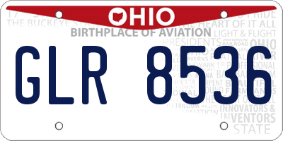 OH license plate GLR8536