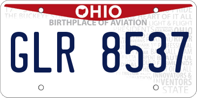 OH license plate GLR8537
