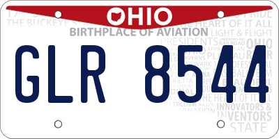 OH license plate GLR8544