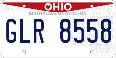 OH license plate GLR8558