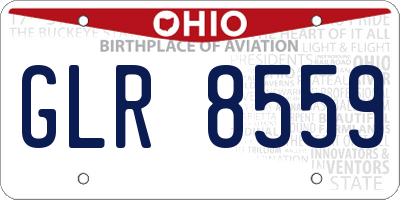 OH license plate GLR8559
