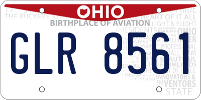 OH license plate GLR8561
