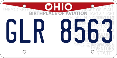 OH license plate GLR8563