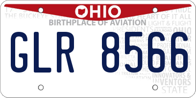 OH license plate GLR8566
