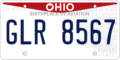 OH license plate GLR8567