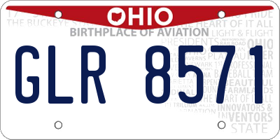 OH license plate GLR8571