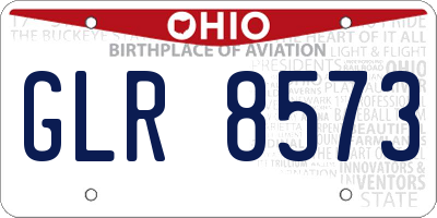OH license plate GLR8573