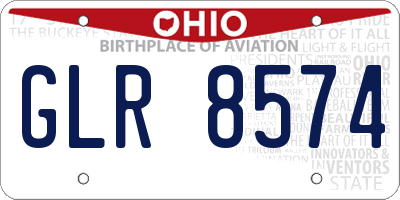 OH license plate GLR8574