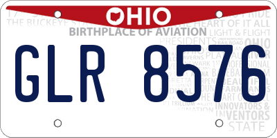 OH license plate GLR8576