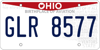 OH license plate GLR8577