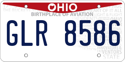 OH license plate GLR8586