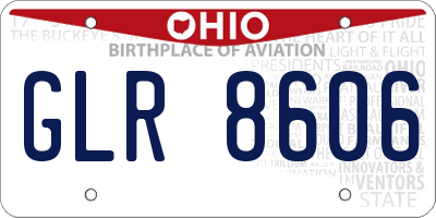 OH license plate GLR8606