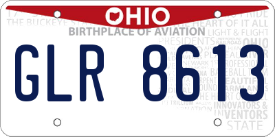 OH license plate GLR8613