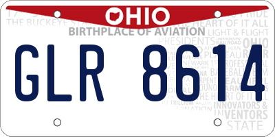 OH license plate GLR8614