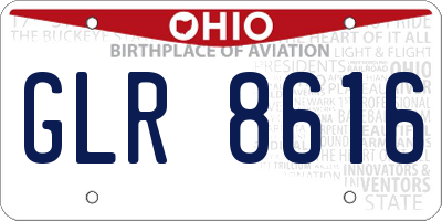 OH license plate GLR8616