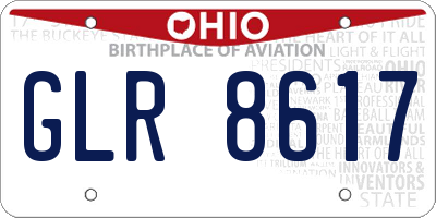 OH license plate GLR8617