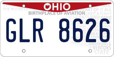 OH license plate GLR8626