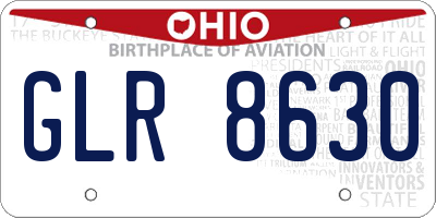 OH license plate GLR8630