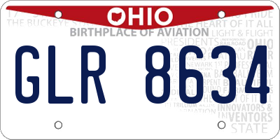 OH license plate GLR8634