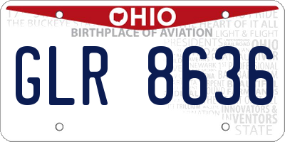 OH license plate GLR8636