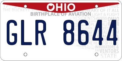 OH license plate GLR8644