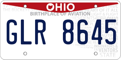 OH license plate GLR8645