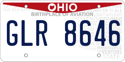 OH license plate GLR8646