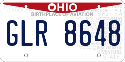 OH license plate GLR8648
