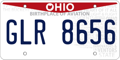 OH license plate GLR8656