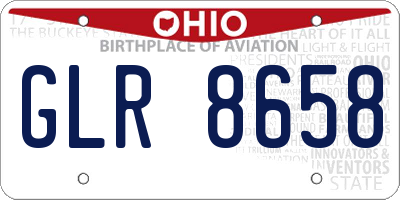 OH license plate GLR8658