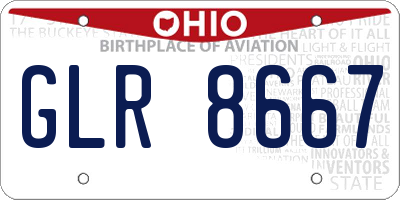 OH license plate GLR8667
