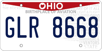 OH license plate GLR8668