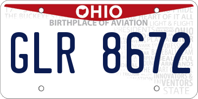 OH license plate GLR8672