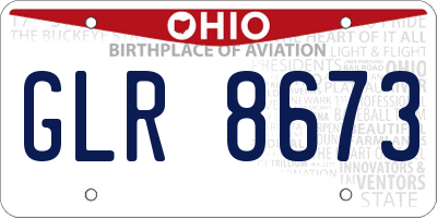 OH license plate GLR8673