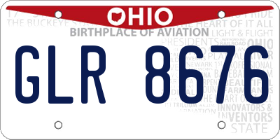 OH license plate GLR8676