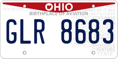 OH license plate GLR8683